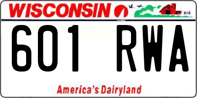 WI license plate 601RWA