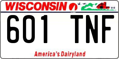 WI license plate 601TNF