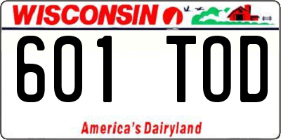 WI license plate 601TOD