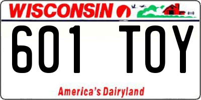 WI license plate 601TOY