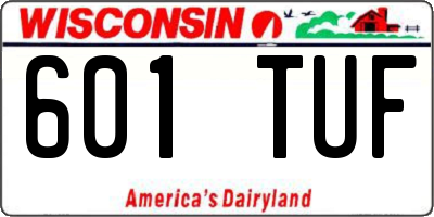 WI license plate 601TUF