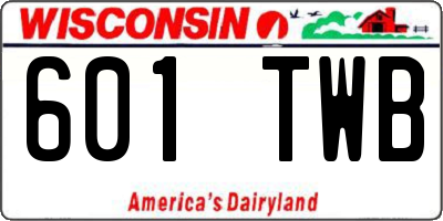 WI license plate 601TWB