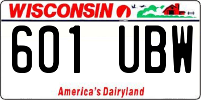 WI license plate 601UBW