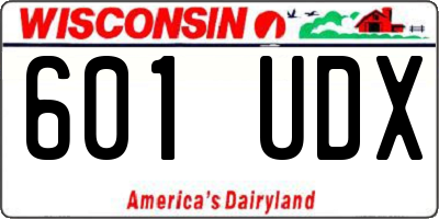 WI license plate 601UDX