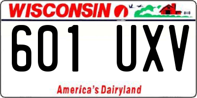 WI license plate 601UXV