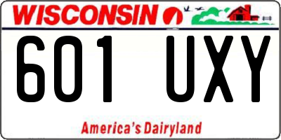 WI license plate 601UXY