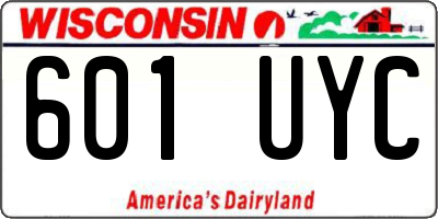 WI license plate 601UYC