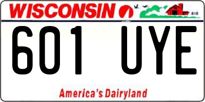 WI license plate 601UYE