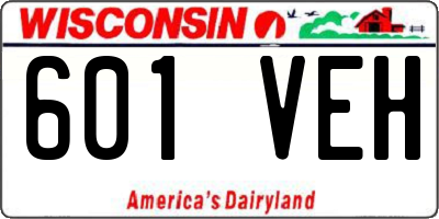 WI license plate 601VEH