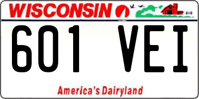 WI license plate 601VEI