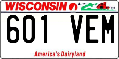 WI license plate 601VEM