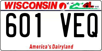 WI license plate 601VEQ