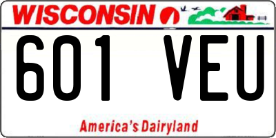 WI license plate 601VEU