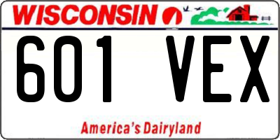 WI license plate 601VEX