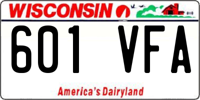 WI license plate 601VFA