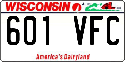 WI license plate 601VFC