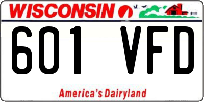 WI license plate 601VFD