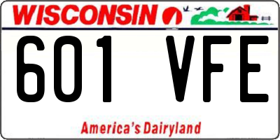 WI license plate 601VFE