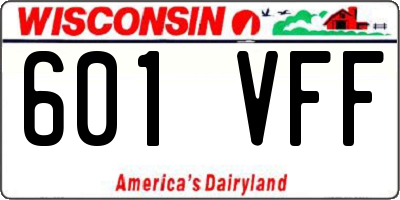 WI license plate 601VFF