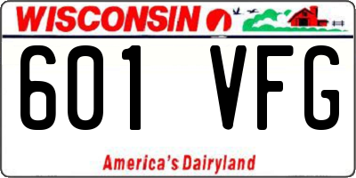 WI license plate 601VFG