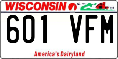 WI license plate 601VFM