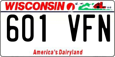 WI license plate 601VFN