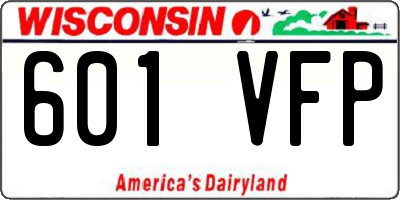 WI license plate 601VFP
