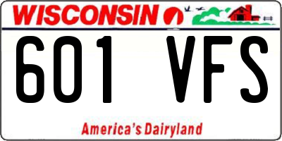WI license plate 601VFS