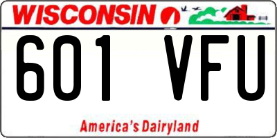 WI license plate 601VFU