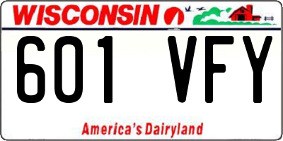 WI license plate 601VFY