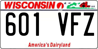 WI license plate 601VFZ