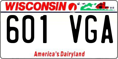 WI license plate 601VGA