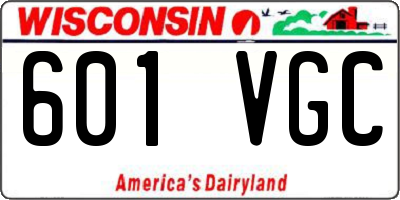 WI license plate 601VGC
