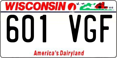 WI license plate 601VGF