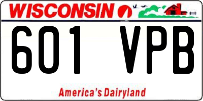 WI license plate 601VPB