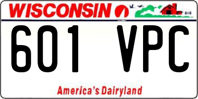 WI license plate 601VPC