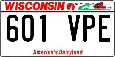 WI license plate 601VPE