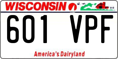 WI license plate 601VPF