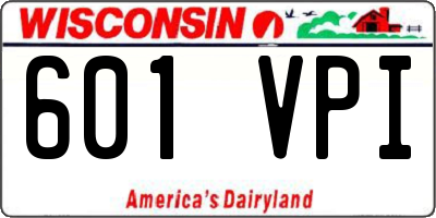 WI license plate 601VPI