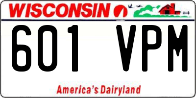 WI license plate 601VPM