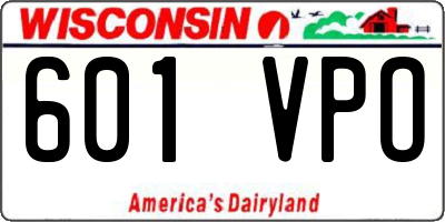 WI license plate 601VPO