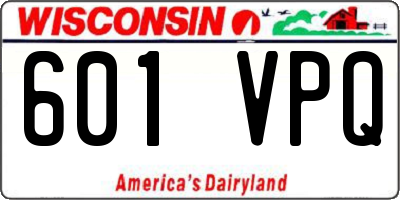 WI license plate 601VPQ