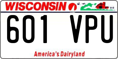 WI license plate 601VPU