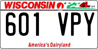 WI license plate 601VPY