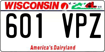 WI license plate 601VPZ