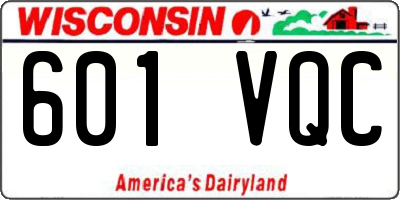 WI license plate 601VQC