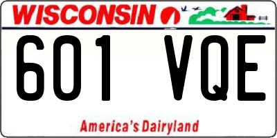 WI license plate 601VQE