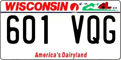 WI license plate 601VQG