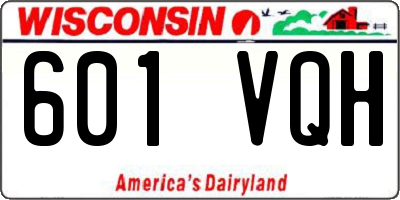 WI license plate 601VQH