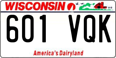 WI license plate 601VQK
